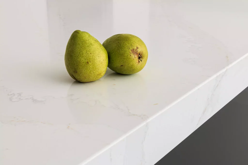 Minimalist modern kitchen with central island designed by Vitelier at G11, Colonia Bosques de las Lomas, Mexico City.