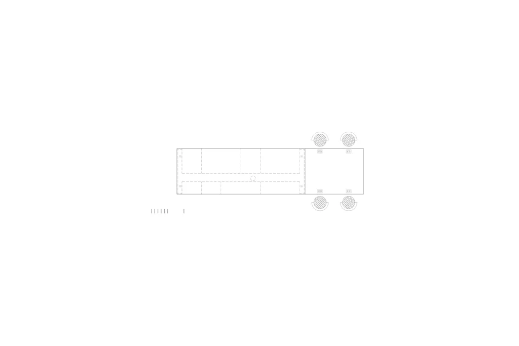 Architectural floor plan of kitchen island with integrated stove and sink