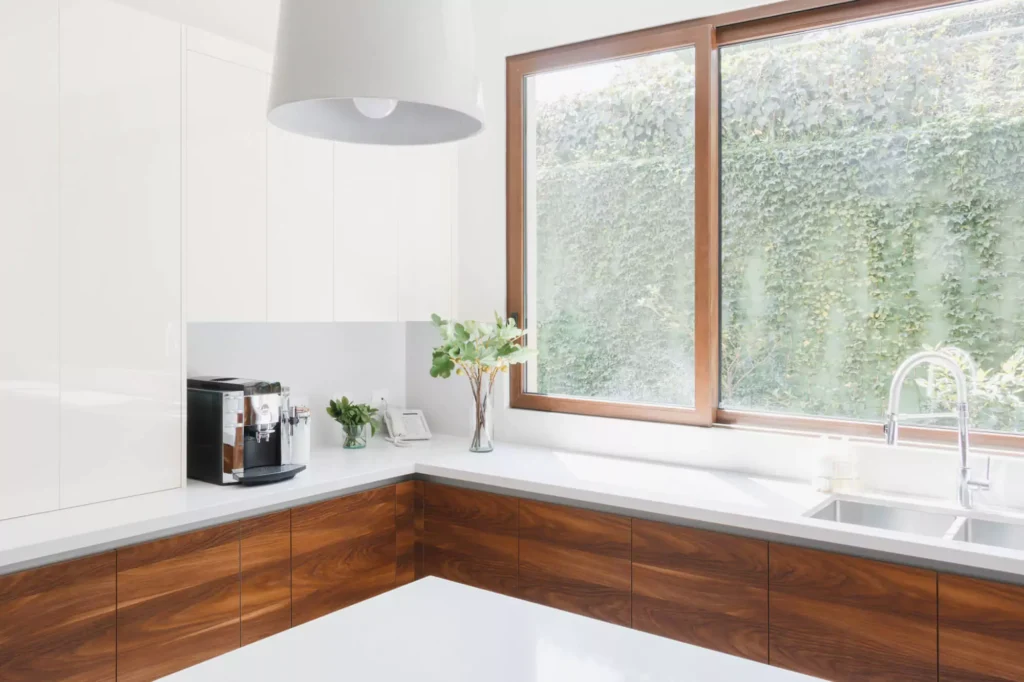 Modern kitchen with central island designed by Vitelier at Santa Anita, Colonia Lomas Hipódromo, Mexico City.