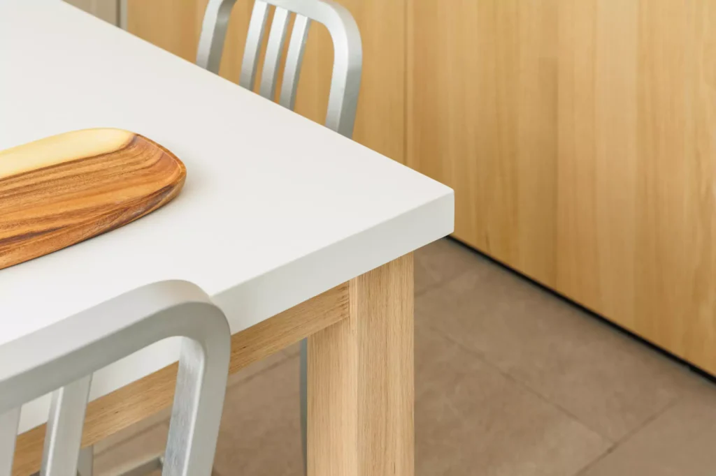 Sage green lacquered kitchen designed by Vitelier at Versalles in Lomas de Reforma, Mexico City.