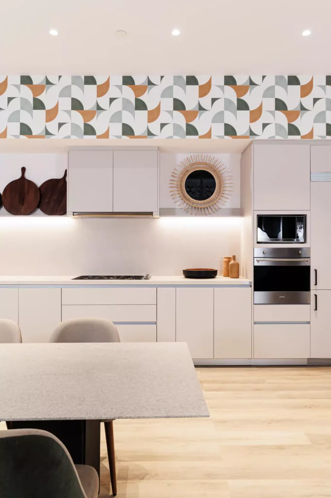 Custom beige cashmere kitchen designed by Vitelier at Edificio Josefa in Colonia Juárez, Mexico City.