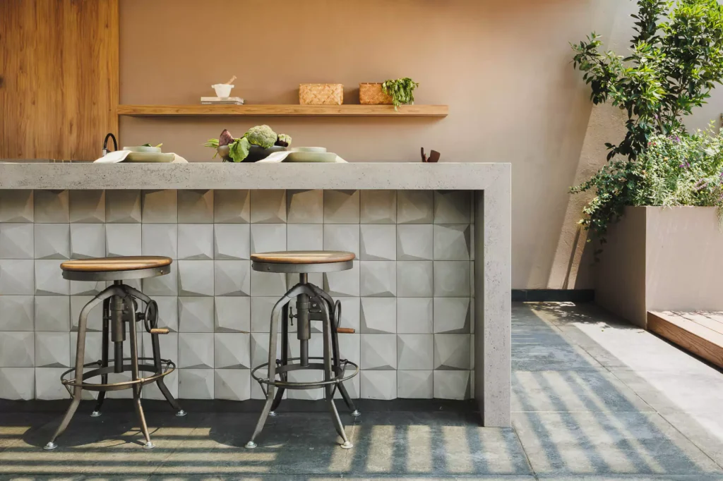 Outdoor kitchen design by Vitelier at Flamencos 68, Colonia San José Insurgentes, Mexico City.